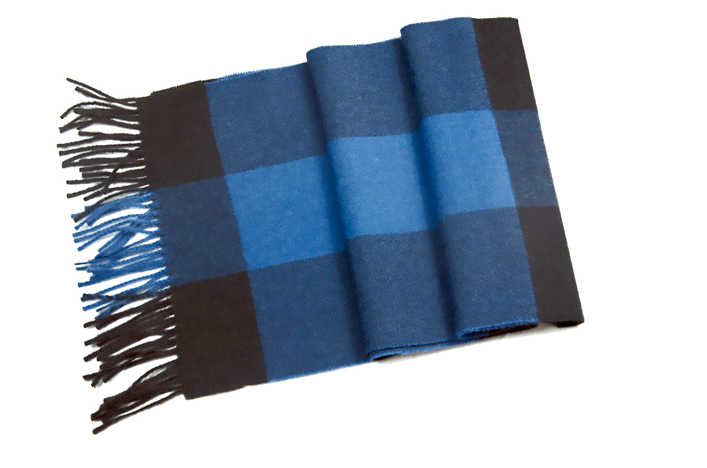 Blue Checkers  -  Peruvian Baby Alpaca  Scarf