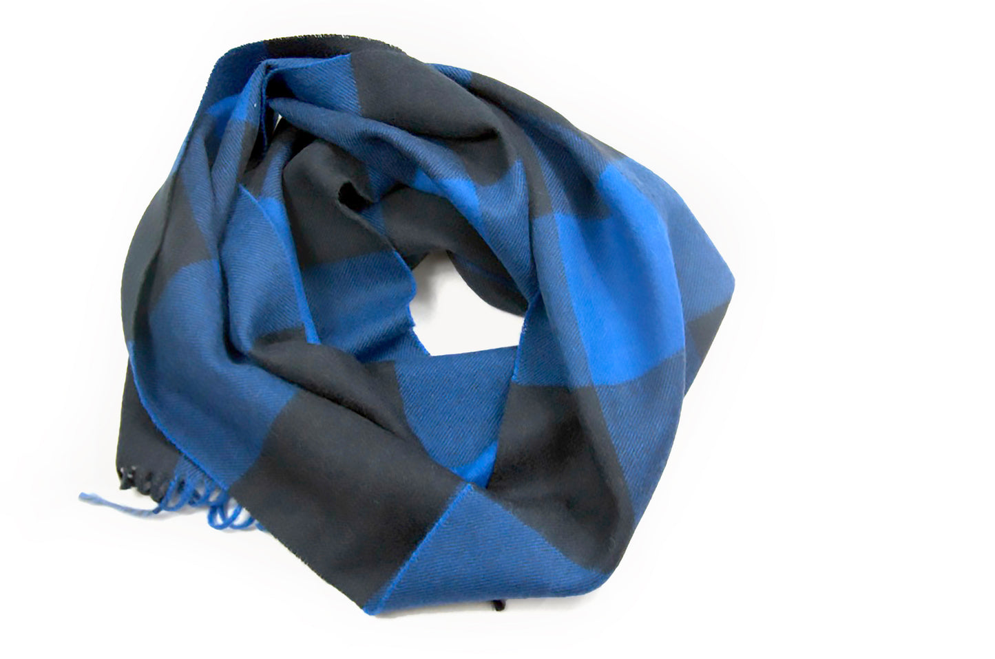 Blue Checkers  -  Peruvian Baby Alpaca  Scarf