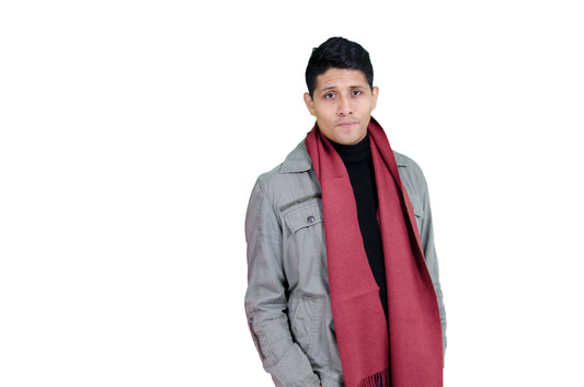 Brushed Burgundy -  Peruvian Baby Alpaca  Scarf