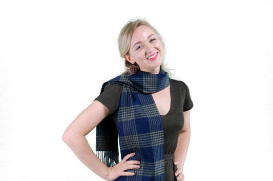 Green Contrails  -  Peruvian Baby Alpaca  Scarf