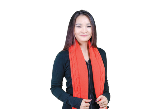 Mongol Flame Vine -  Mongolian Cashmere Scarf
